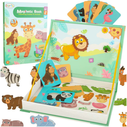 Magnetické puzzle safari zvieratá 47el.