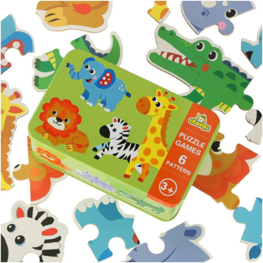 Puzzle v plechovke safari zvieratá 25 puzzle