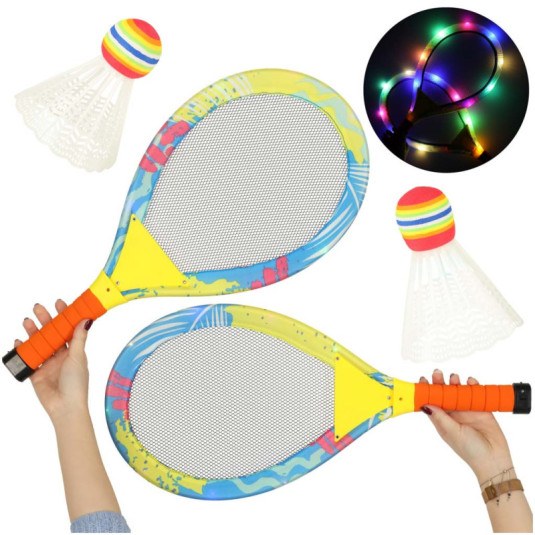 LED svietiace tenisové rakety + šípky