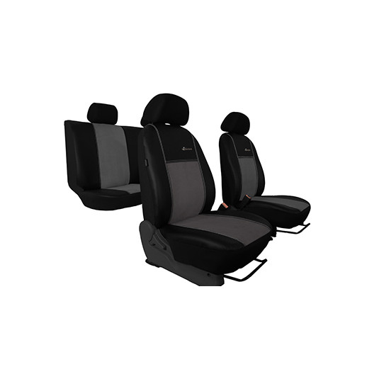 Poťahy pre HYUNDAI I20 III (od 2020) Exclusive Alcantara (Alcantara-koža) slabo sivá (vyp)
