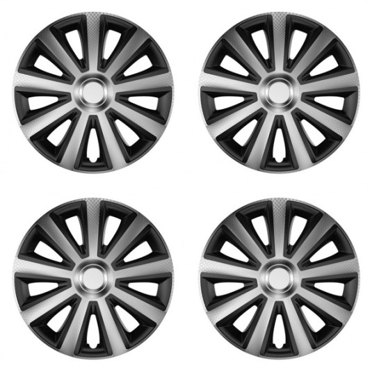 Puklice pre Škoda Aviator carbon silver&black 16 VERSACO