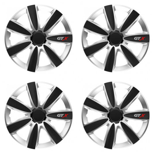 Puklice pre Škoda 14 GTX CARBON silver/black