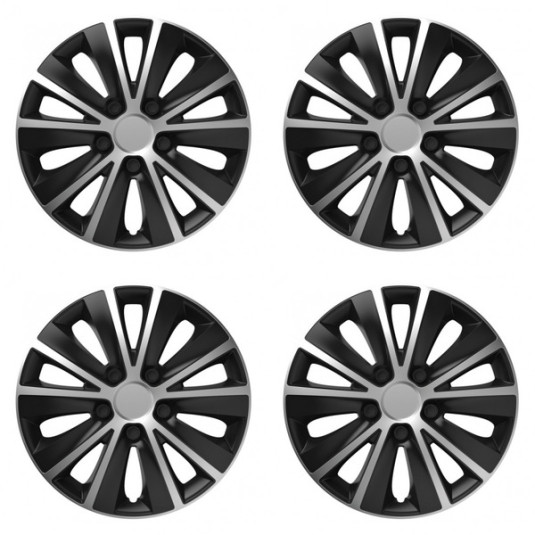 Puklice pre Škoda 15 RAPIDE silver and black