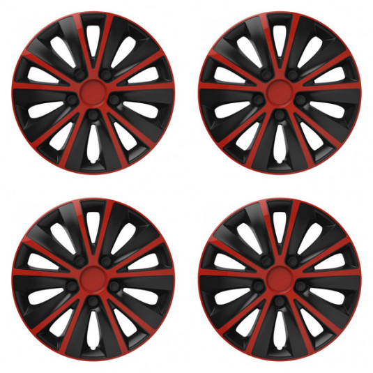 Puklice pre Škoda 15 RAPIDE red and black