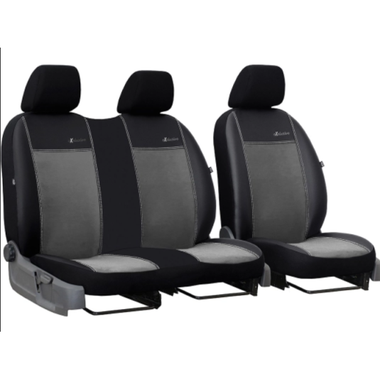 Poťahy pre FIAT DUCATO 2+1 III (2007-2014) Comfort (Alcantara) tmavo šedá (vyp)