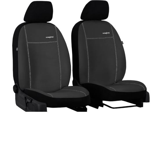 Poťahy pre ŠKODA RAPID 1+1 (integrované hlavové opierky) II (od 2012) Comfort (Alcantara) tmavo šedá (vyp)