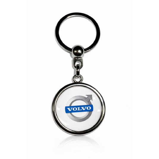 Kľúčenka živicová Volvo okrúhla biela