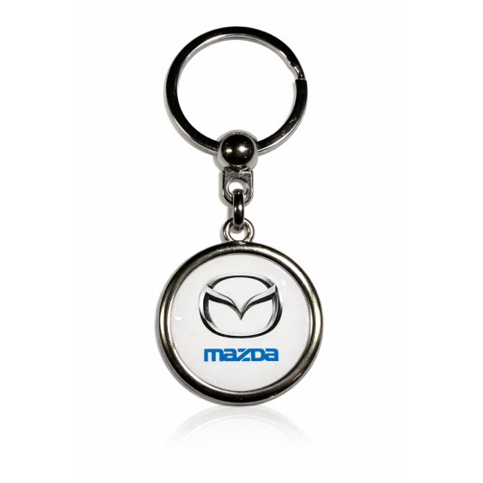 Kľúčenka živicová MAZDA okrúhla biela