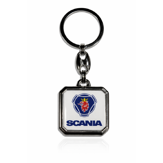 Kľúčenka živicová Scania hranatá biela