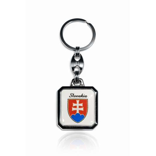 Kľúčenka Slovakia hranatá biela