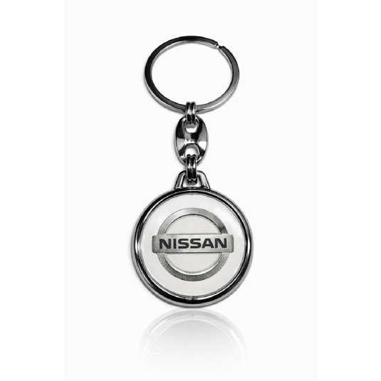 Kľúčenka živicová NISSAN okrúhla biela