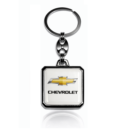 Kľúčenka živicová Chevrolet hranatá biela