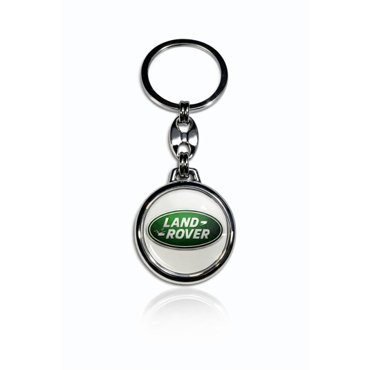 Kľúčenka Land Rover okrúhla biela