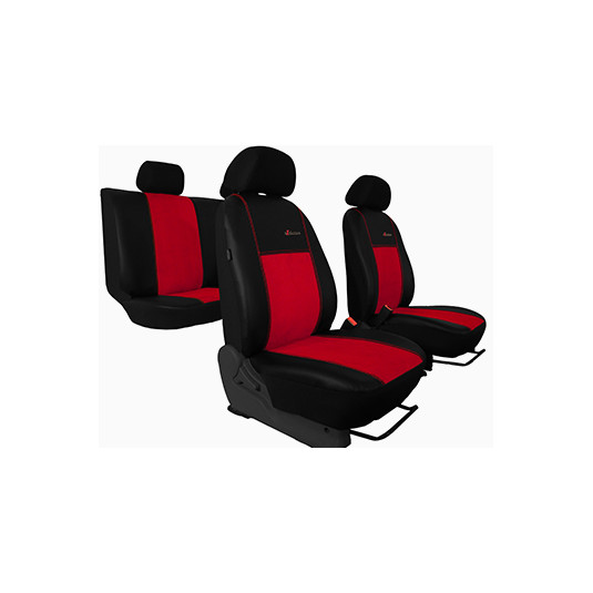 Poťahy pre FIAT STILO (2001-2007) Exclusive Alcantara (Alcantara-koža) červená (vyp)