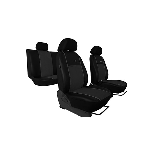 Poťahy pre SUBARU IMPREZA HATCHBACK III (2007-2013) Exclusive Alcantara (Alcantara-koža) tmavo šedá (vyp)