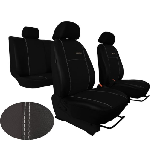Poťahy pre CUPRA BORN (od 2021) Exclusive Leather (koža) čierna (vyp)