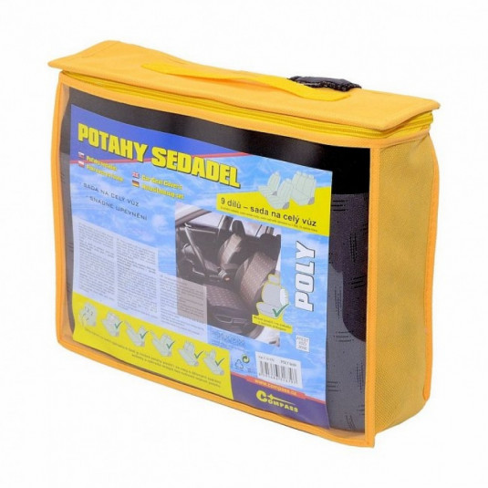 Poťahy sedadiel sada 9ks POLY šede AIRBAG