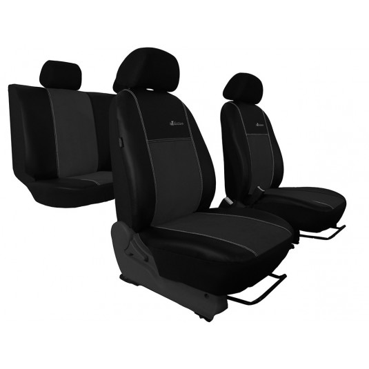 Autopoťahy Exclusive Alcantara tmavo šedo-čierne (Alcantara-koža)